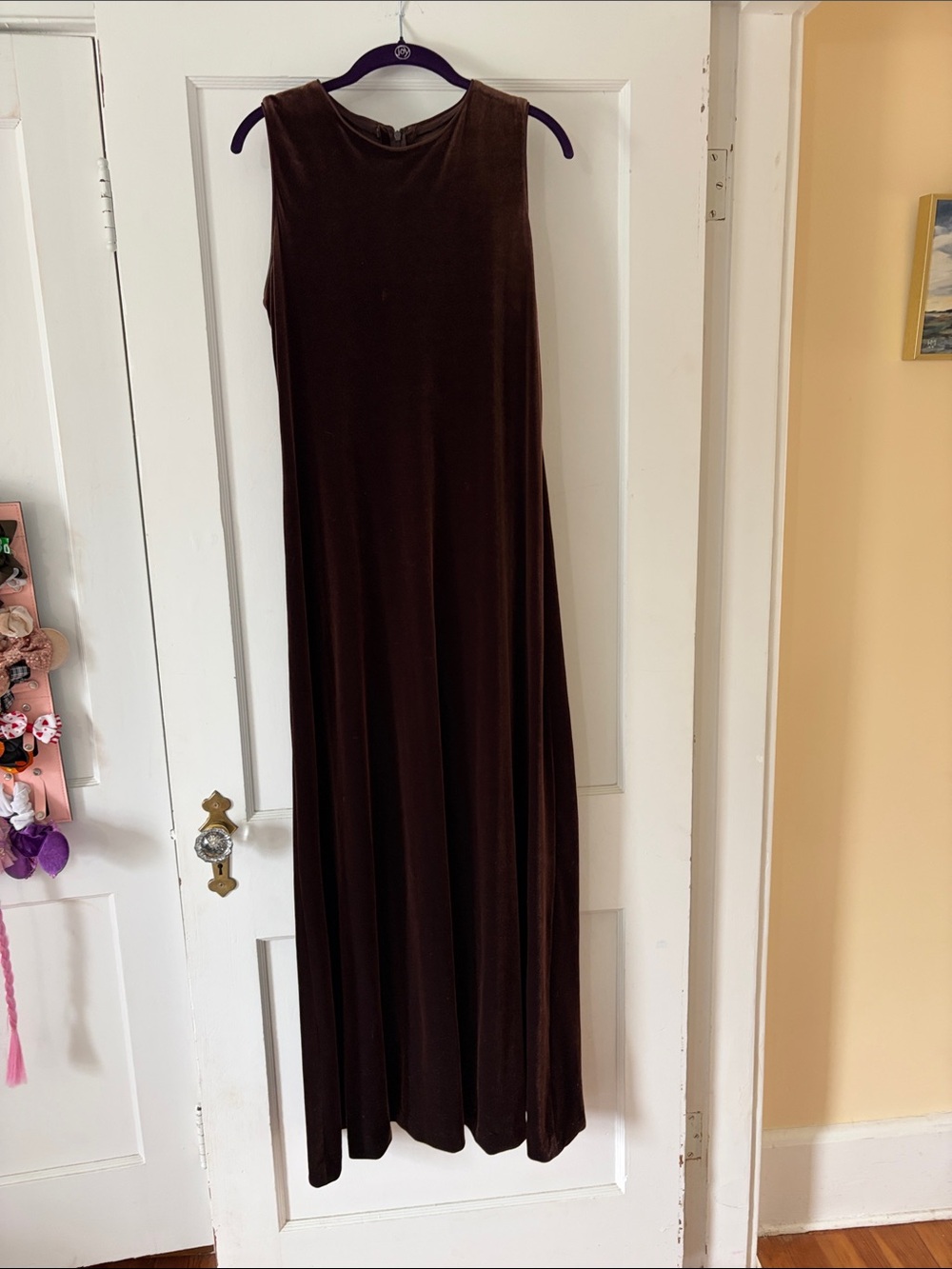 Women's Sleeveless Brown Maxi Dress